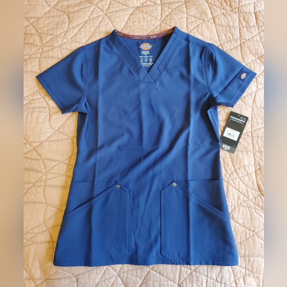 Dickies Navy Blue Scrub Top